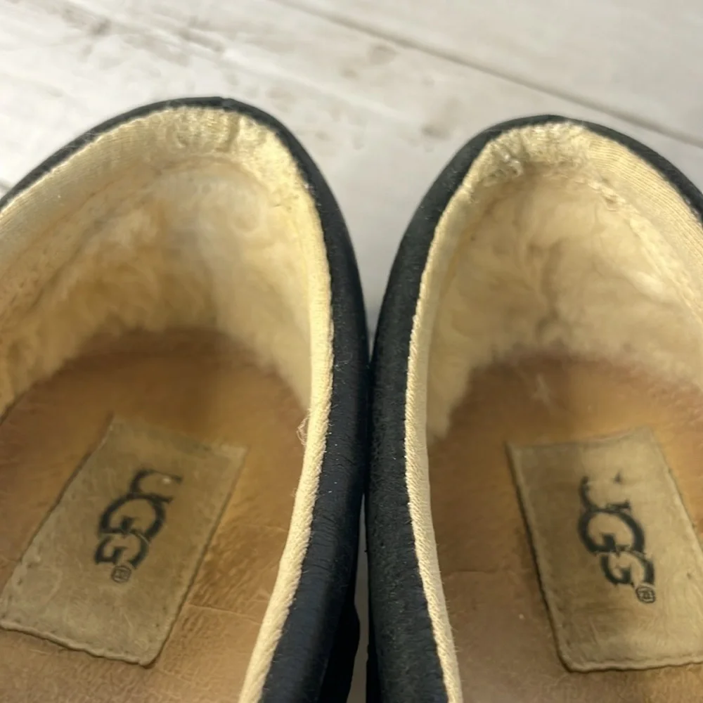 UGG Black Leather Fierce Slip On Loafers
